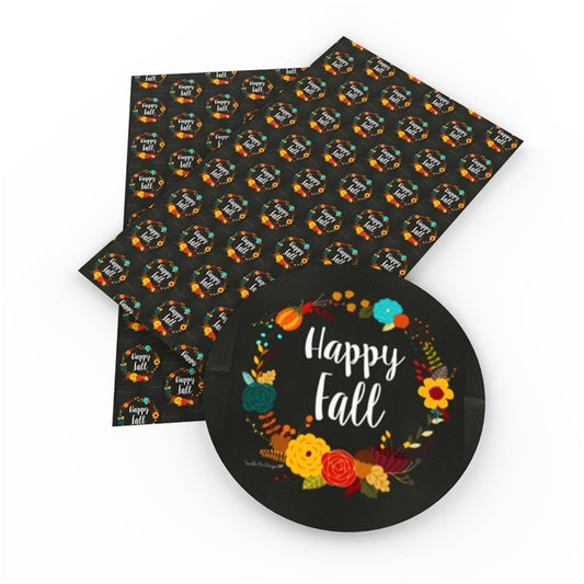 Happy Fall Faux Leather Sheet