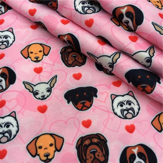Dogs Double Brushed Poly Fabric
