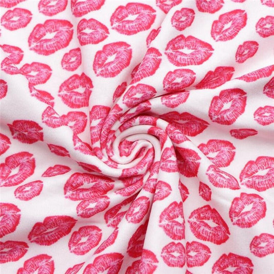 Pink Lips Double Brushed Poly Fabric